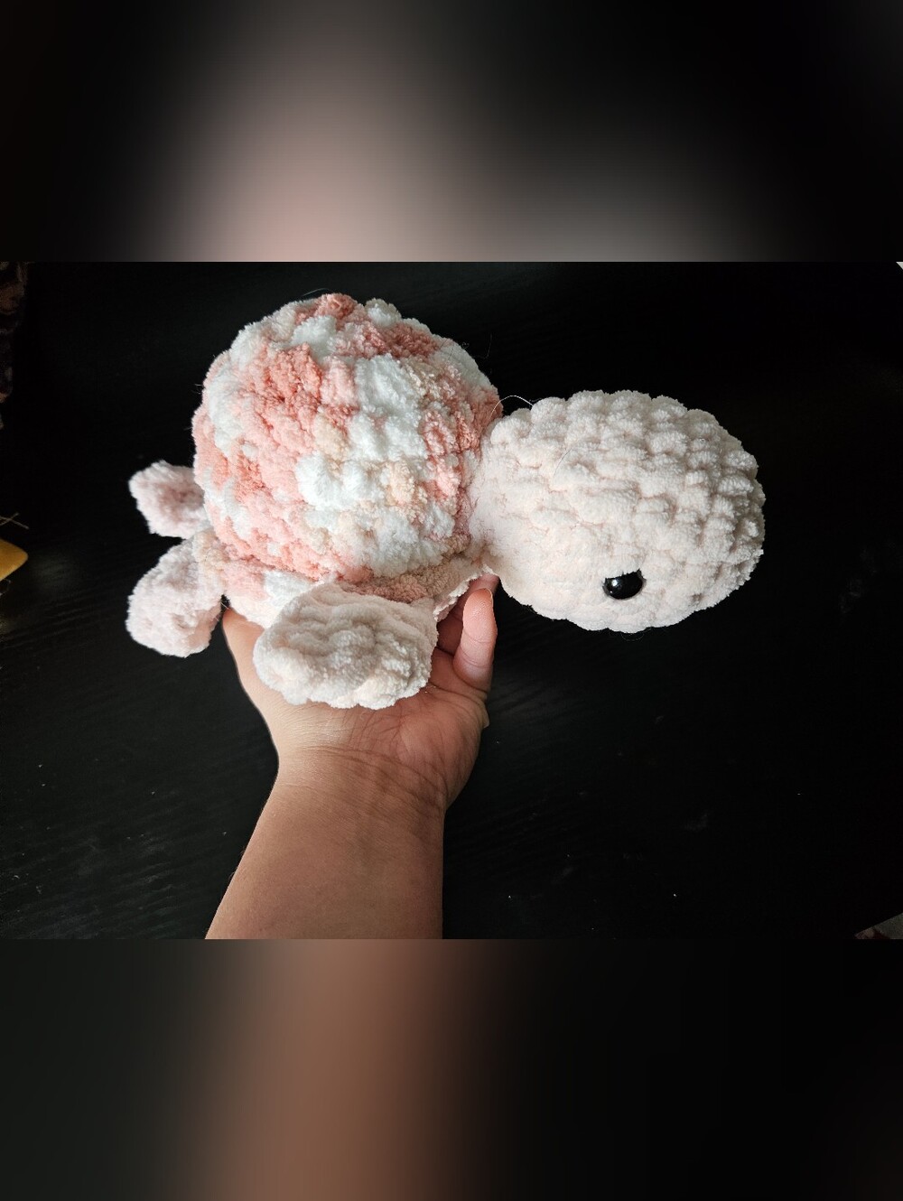 Crochet Pink Turtle Plush Amigurumi